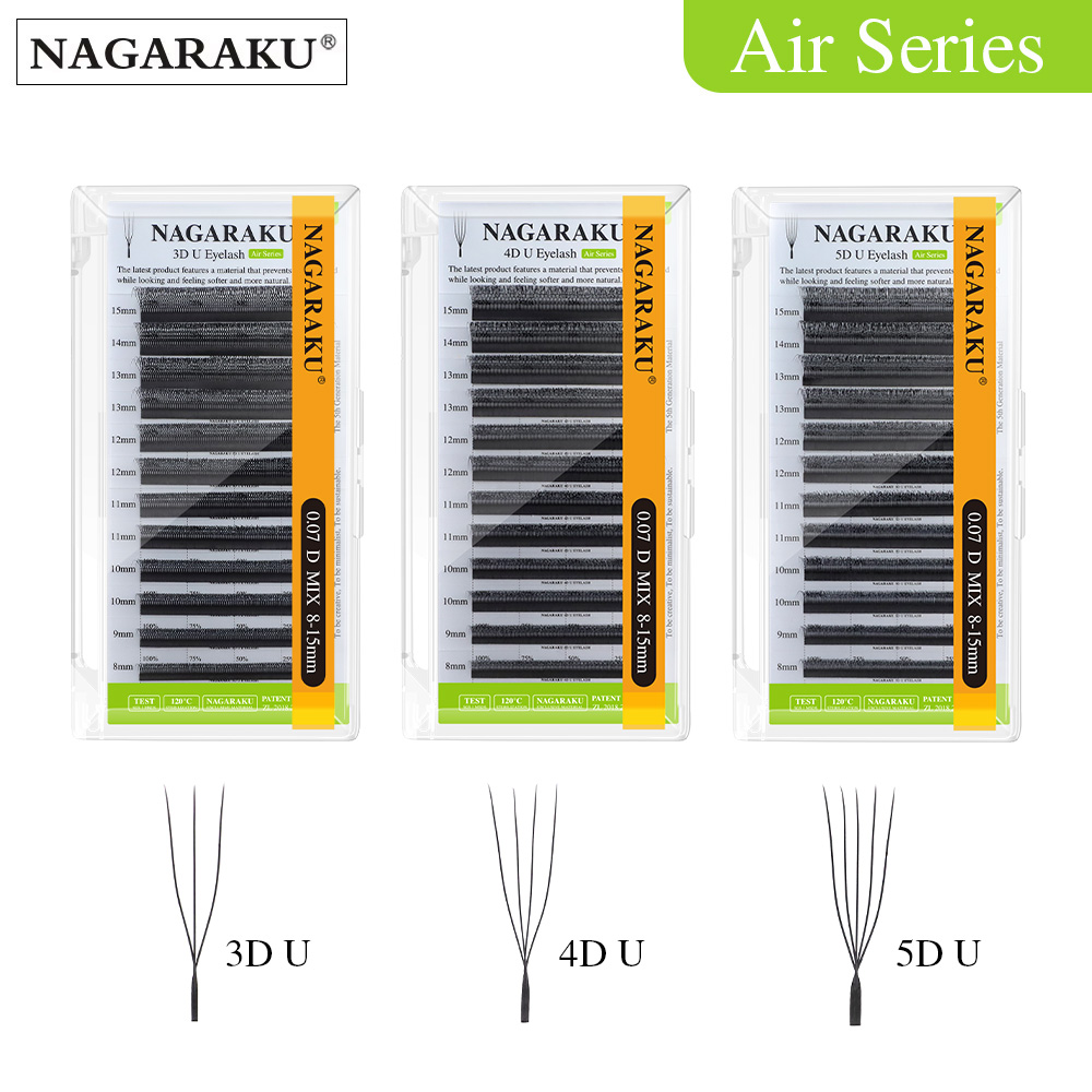 Eyelash Extension Human Hair - NAGARAKU U forme 3D/4D/5D lumière douce