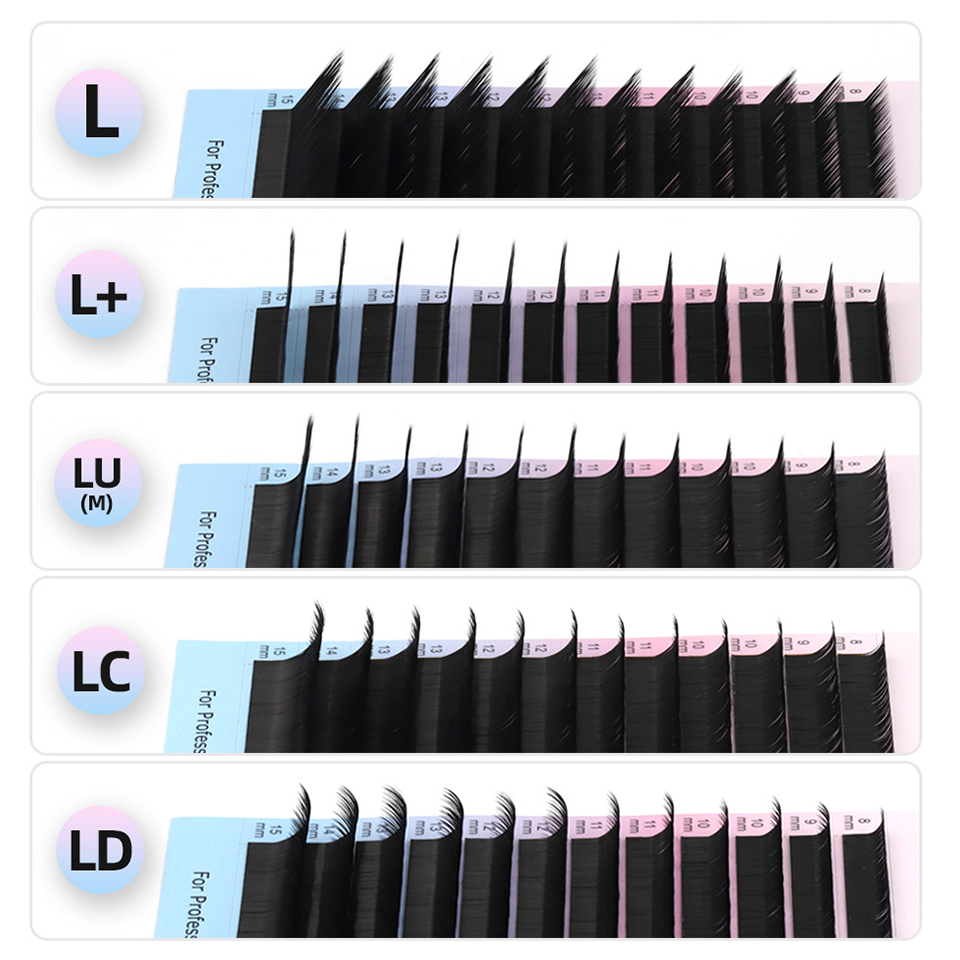 Eyelash Extension Human Hair - RUJADE L L + LC LD