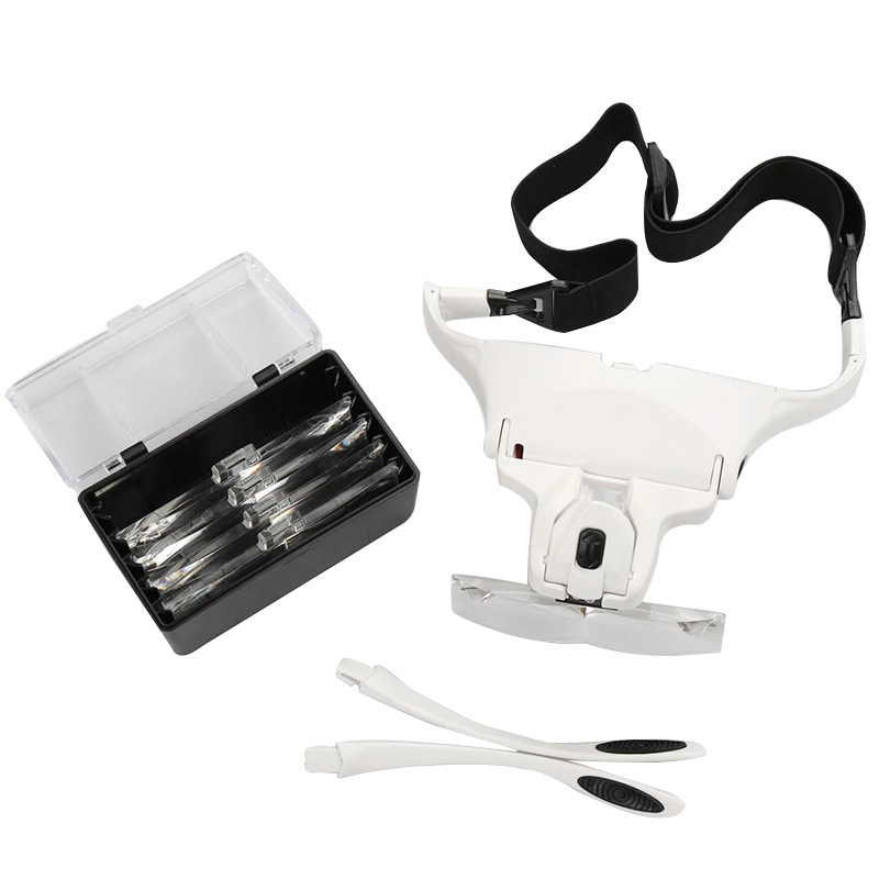 Eyelash Extension With Glasses - Loupes à 5 lentilles, lampe à