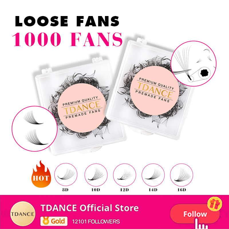 Eyelash Extension Medium - TDANCE 1000 ventilateurs cils en éventail