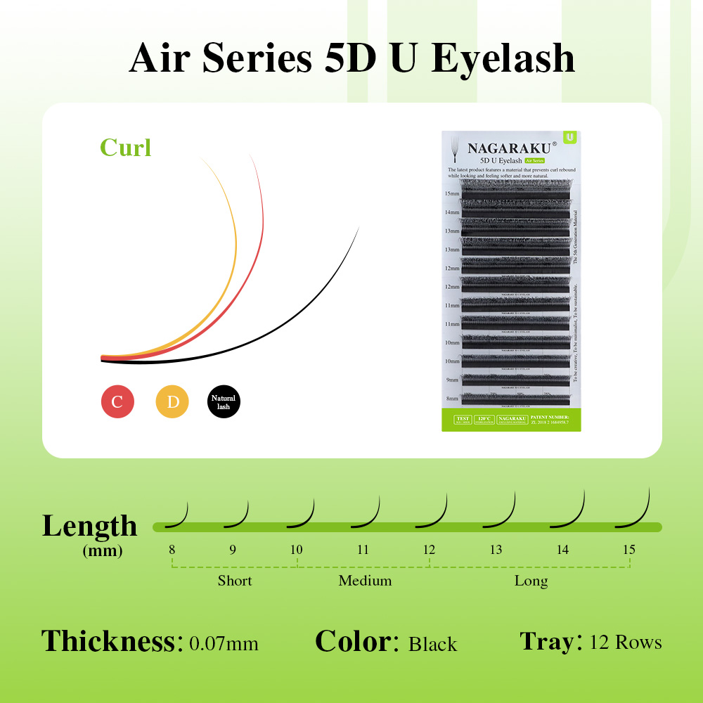 NAGARAKU U forme 3D/4D/5D lumi - Eyelash Extension Human Hair avis et prix