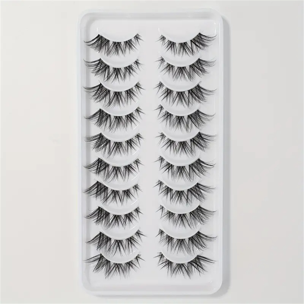 10 paires de faux cils en grap - Eyelash Extension Cat Eye Wispy avis et prix