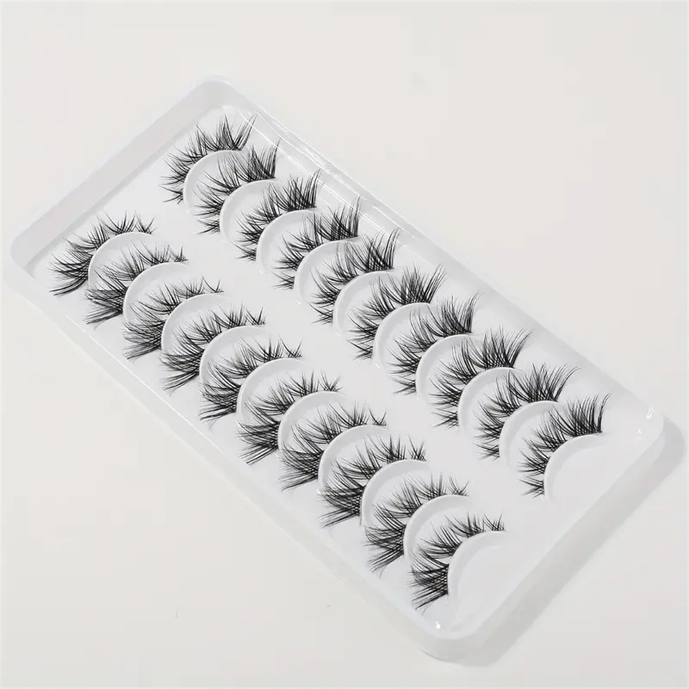 10 paires de faux cils en grap - Eyelash Extension Cat Eye Wispy avis et prix